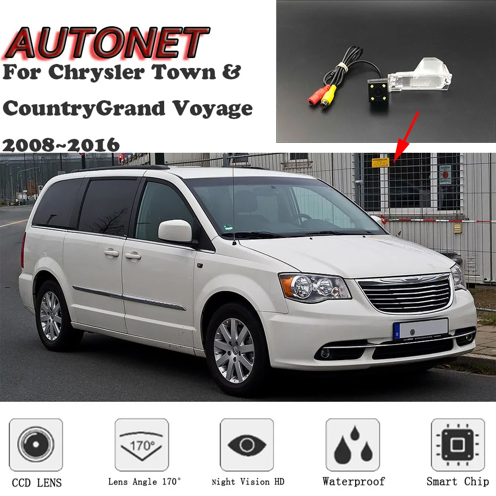 AUTONET HD Night Vision Rear View camera For Chrysler Town & Country/Grand Voyage 2008~2016 /license plate Camera or Bracket