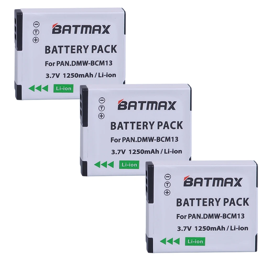 Batmax 3Pcs DMW-BCM13 BCM13 DMWBCM13 Battery for Panasonic Lumix ZS40, TZ60, ZS45,TZ57, ZS50 ,TZ70, ZS27,TZ37, and TZ41