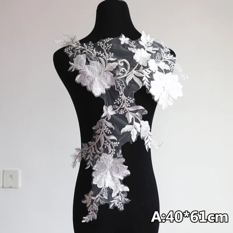 Stickerei-Spitzenapplikation zur Dekoration von Hochzeitskleidern, DIY-Kleidungszubehör, kann zur Hochzeitskleiddekoration verwendet werden, neue Mode. – Detail 3