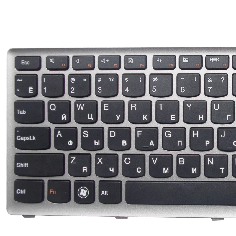 GZEELE New Laptop keyboard for Lenovo U410 U410-ITH IFI Black key Silver frame Russian RU Version - MP-11K93SU-6862