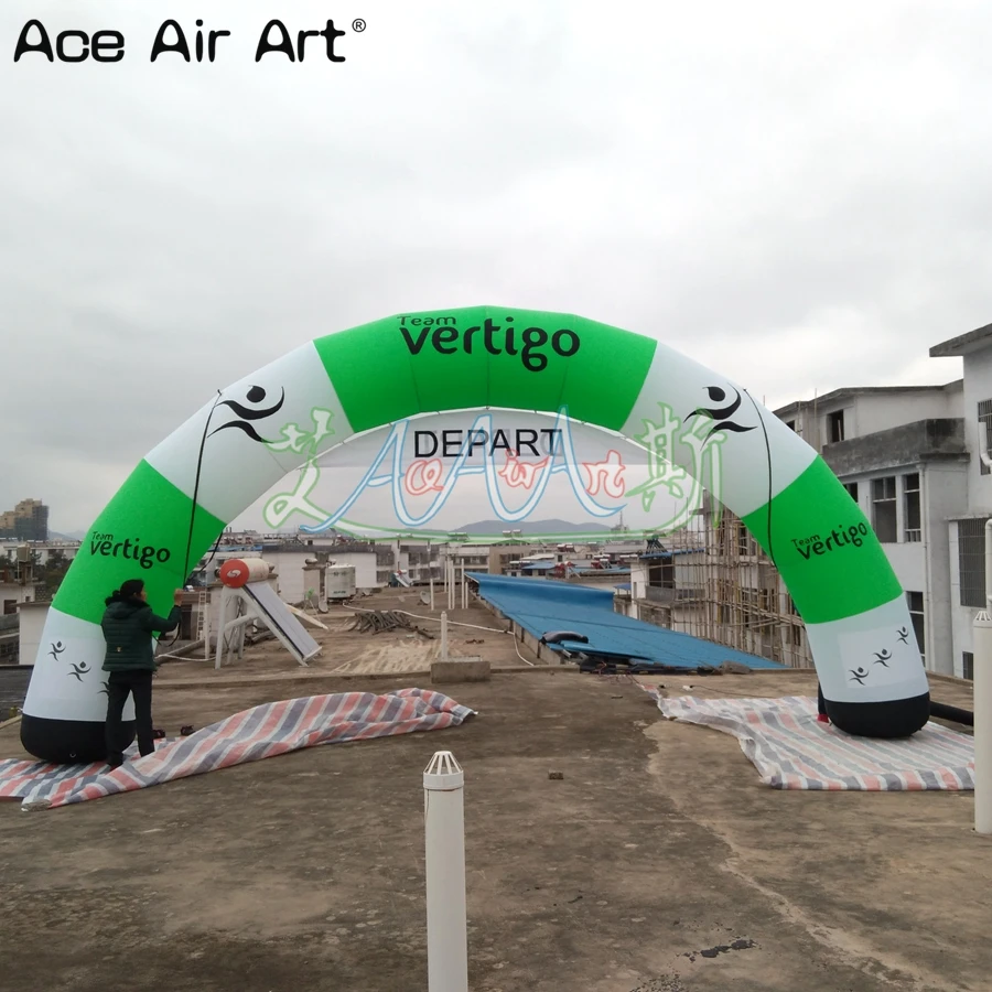 Half Circular Arch 8m W Inflatable Curved Arch Start Finish Line Deft Design Athletic Events Arch/Gate with Logos for Sale