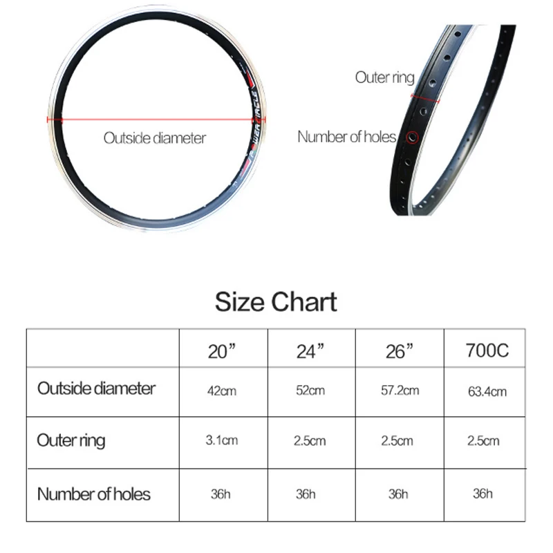 E Bike wheel rim 16\