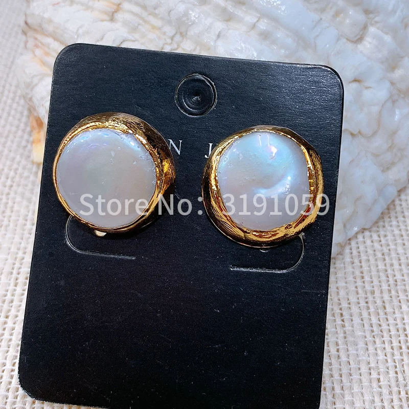 24k gold pearl super beautiful large clasp retro personality fashion joker earrings