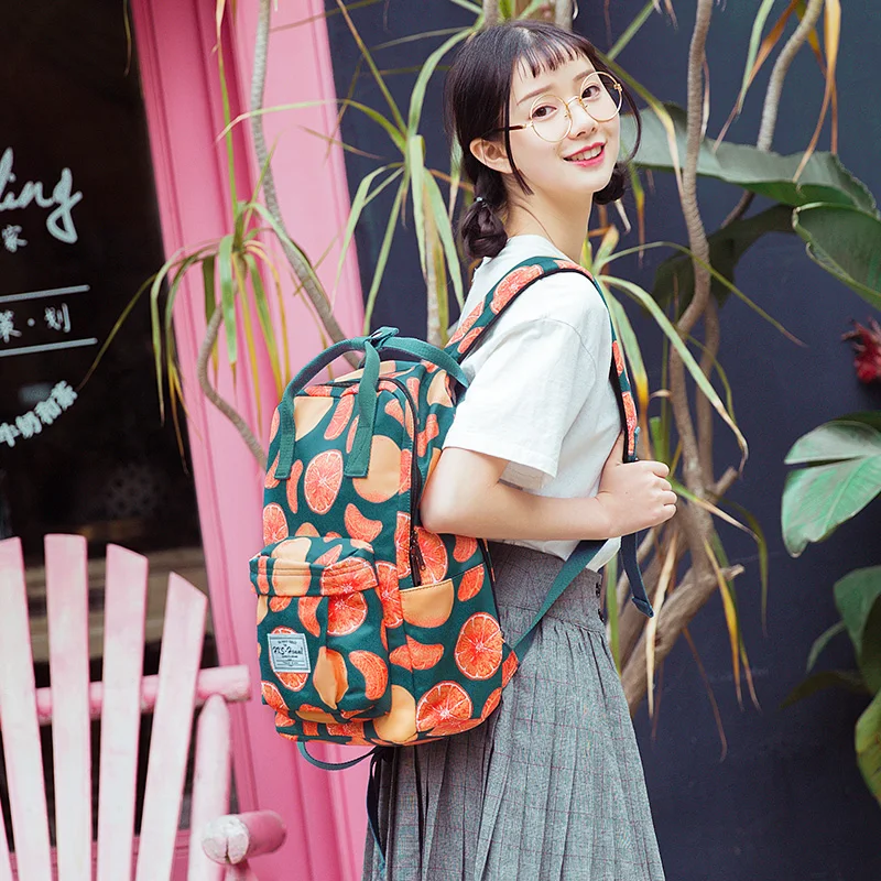 Fashion Women Backpack for School Teenagers Girls Stylish School Bag Ladies Canvas Fabric Backpack Female Bookbag laptopbag