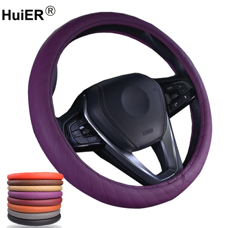 8 Colors Universal Car Steering Wheel Cover Volant Comfortable Anti-Slip Auto Braid on the Steering-wheel 38CM Funda Volante