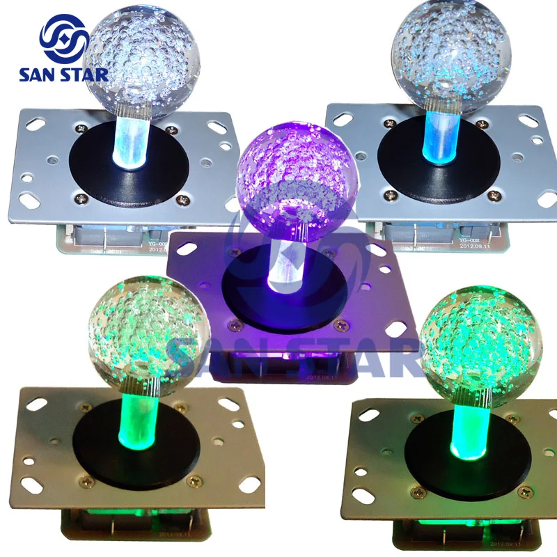 1 PCS Changing Color flashing light LED Illuminated Arcade Game Joystick For DIY Pandora Games Fight Box