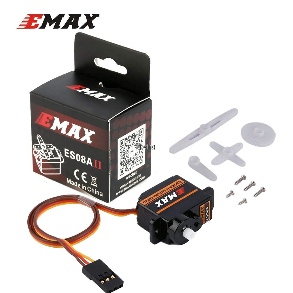 Emax ES08A II High Sensitive Mini Sub Plastic Gear Analog Servo 1.8kg/Sec for RC Models Helicopter ES08MD ES08MA