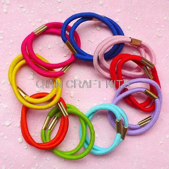 200pcs strong sturdy thick Colorful Hair Rubber Band Set Assorted Hair Tie Band ponytail holder Mixed colors extra sturdy thick