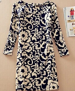 large size women plus size  Korean Slim long-sleeved dress winter dress LET-SETTING elegant lady dress casual female dress