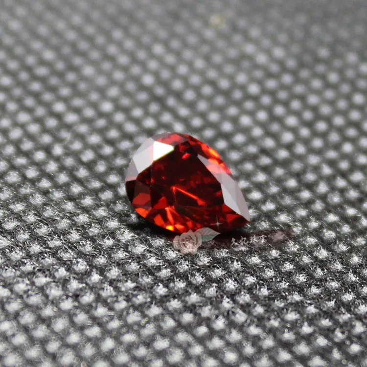 Pear shape water-drop Garnet Red cubic zirconia stone CZ beads for jewelry making DIY colorful loose stones