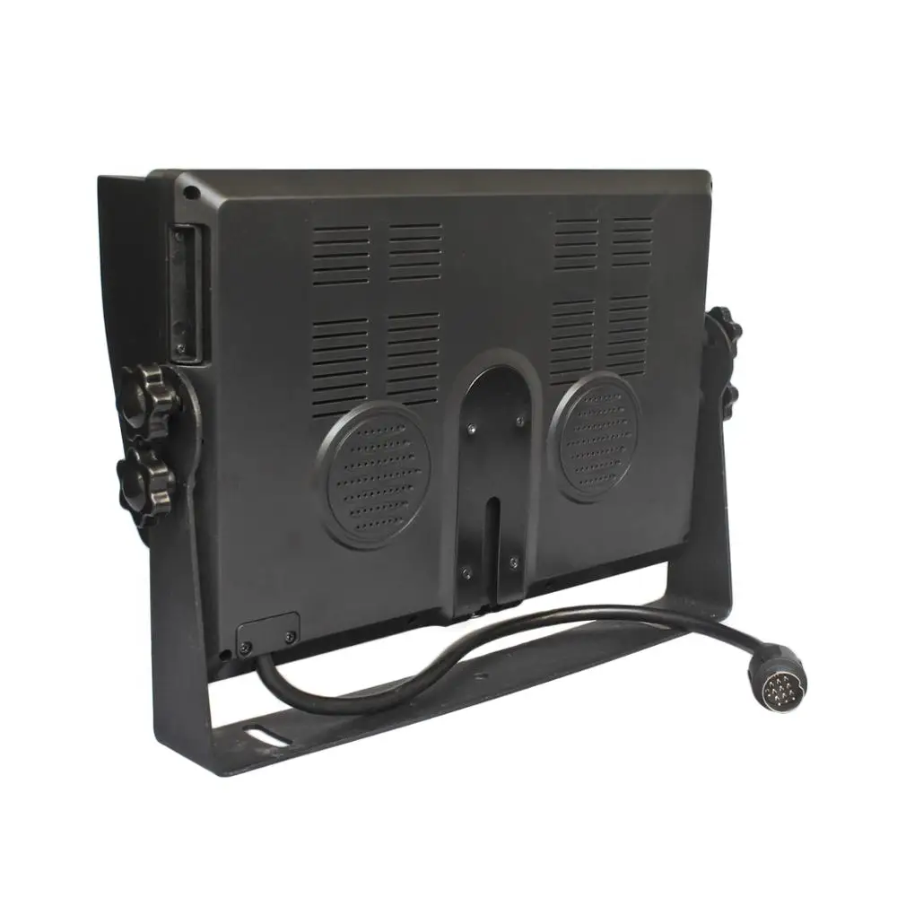 DIYSECUR 9Inch 4CH 4PIN 4 Split Quad Screen Display Color Monitor for Car Truck Bus Monitoring System