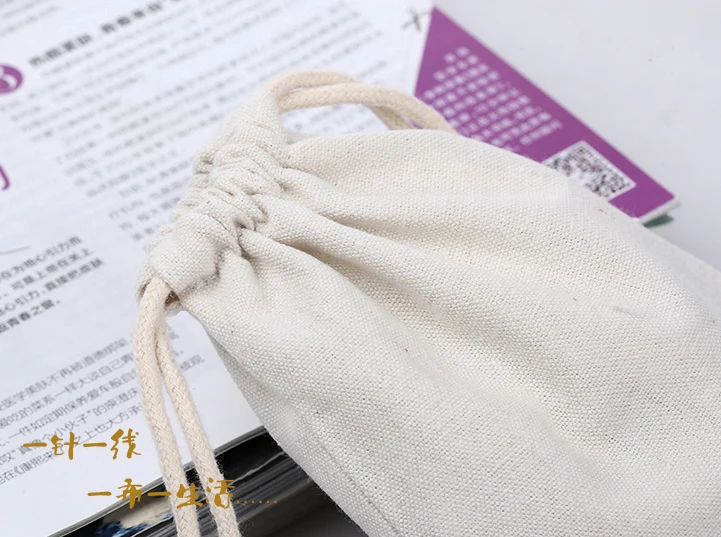 

High quality cotton canvas customized small drawstring bag canvas fabric jewelry bag wholesale custom gift bag for jewelry gift