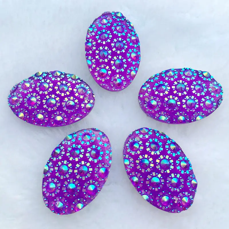 

10pcs 20*30mm Oval Shape Crystal Resin Rhinestone trim Flatback Stone for DIY Clothing Craft Accessories -S341