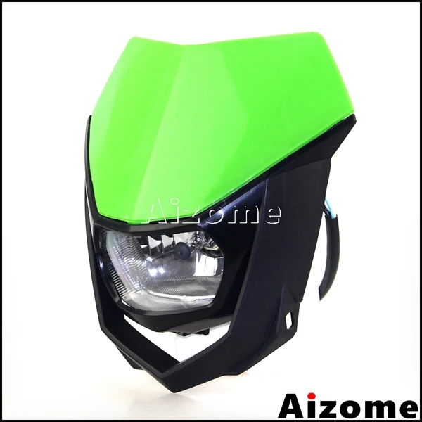 Dirt Bikes Motocross Headlight H4 12V 35W Enduro Headlamp Fairing For Kawasaki KX KLX KLR 100 110 125 140 250 450 450F 250F