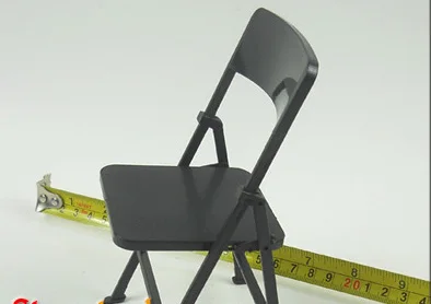 

1:6 scale Black folding chair for 12inch dolls Scene Props