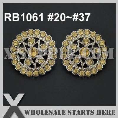 

Color: RB1061 #20~#37 Single Color Acrylic Rhinestone Button, 144pcs/lot