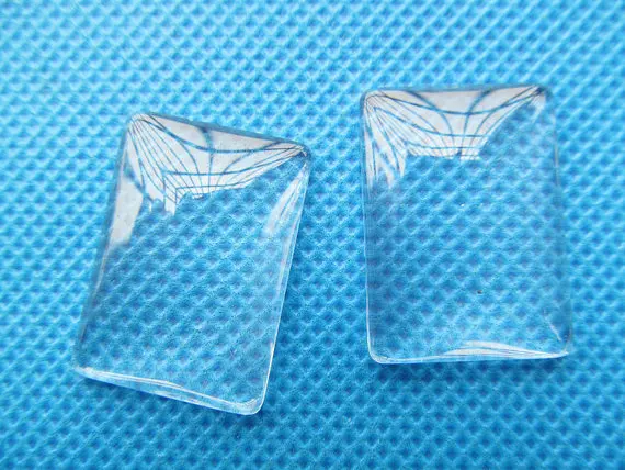 Free Shipping 10pcs 18mmx25mm Rectangle Clear/Transparent Glass Cabochons/Cover Cabs,Pendants Domed for Photos,Cabochons,or Art