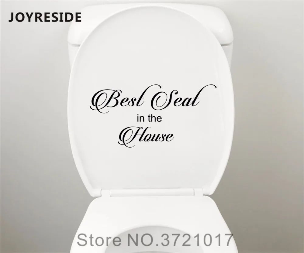 JOYRESIDE Quote Best Seat In The House Restroom Bathroom Seat Toilet Tank Wall Decal Vinyl Sticker Decor Waterproof Design XY118