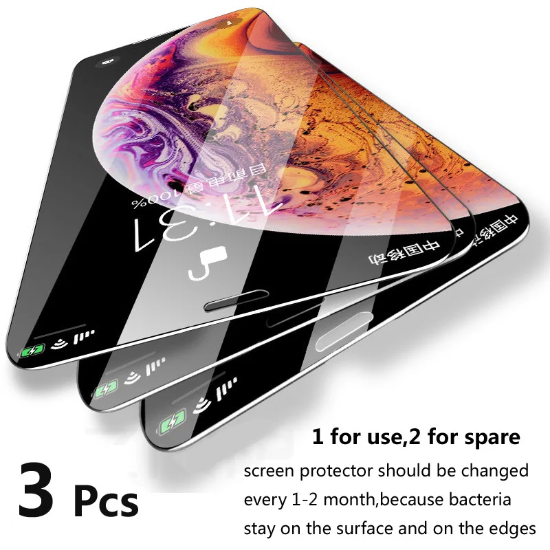 3Pcs For iPhone 16 15 14 13 12 11 Pro Max XR Xs 7 8 6s Plus 5S Tempered Glass Screen Protector Protective Glass Shield Film 9H