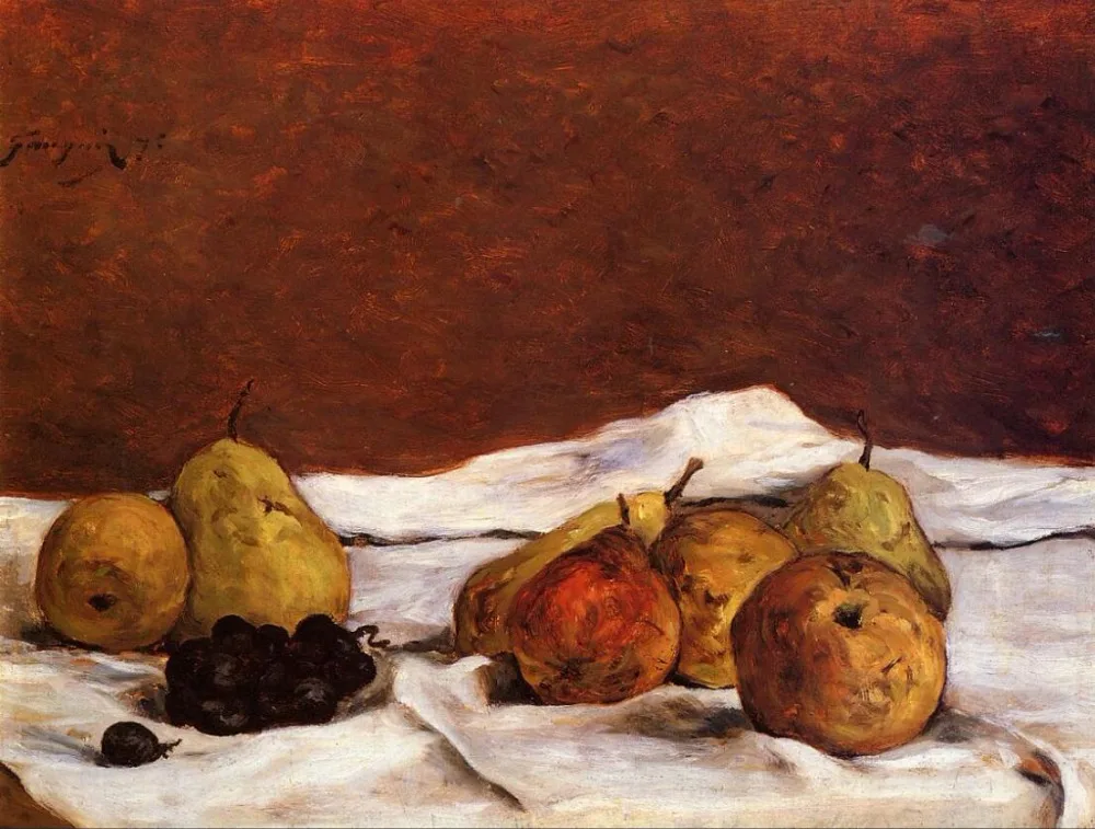 

High quality Oil painting Canvas Reproductions Pears and grapes (1875) by Paul Gauguin hand painted