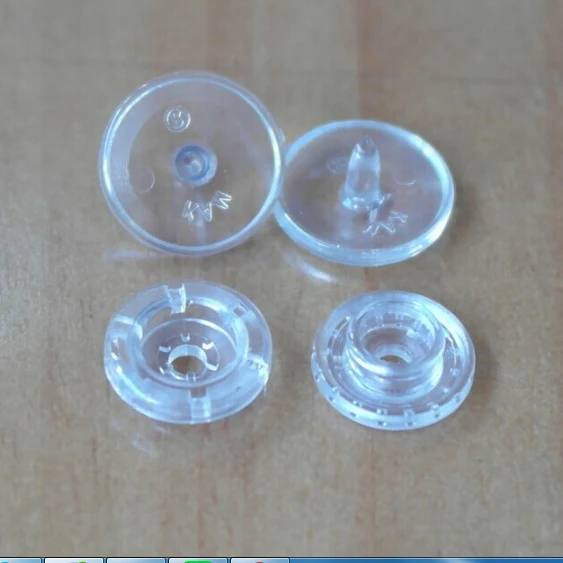 100set/1000set Kam Button T5 T3 Clear Snap Buttons KAM Brand 12mm 10mm Clear Plastic Snap Button Transparent Fastener