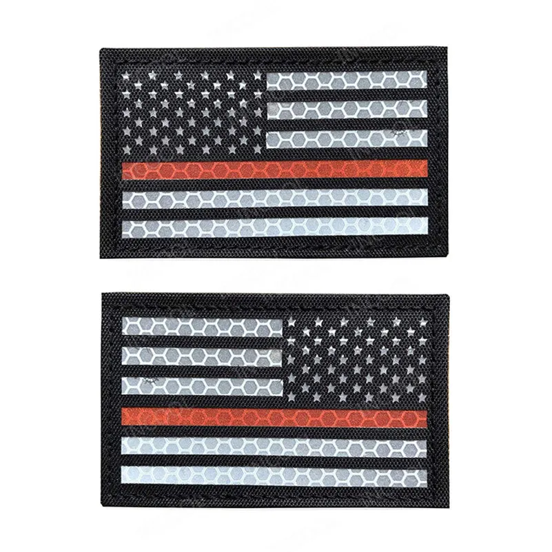 Infrared Reflective American United States USA US IR Patches Blue Line Patch Biker Fastener Patch For Clothing Cap