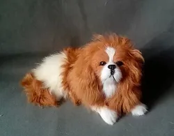 Cavalier King Charles Spaniel dog 25x12cm furry fur prone dog model ornament home decoration gift h1380