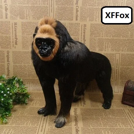 

new real life orangutan model plastic&furs simulation black monkey doll gift about 28x29x15cm xf2036