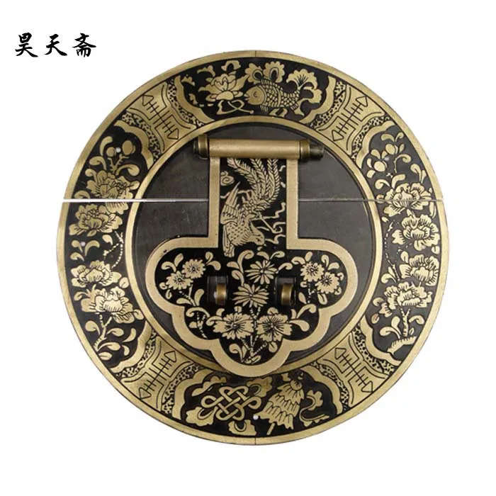 

[Haotian vegetarian] Chinese antique copper big Zhangmu Xiang sub box buckle clasp HTN-071 Blossoming 18CM