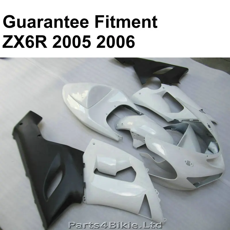 hot sale fairings for Kawasaki ZX6R 05 06 white fairing kit Ninja ZX 6R 636 2005 2006 injection molded YY15