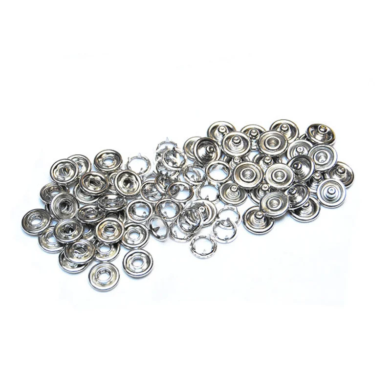 Metal Prong Snap Fasteners 9.5MM. open cap snaps. clothes snaps. 10mm baby fasteners. no sew snap buttons