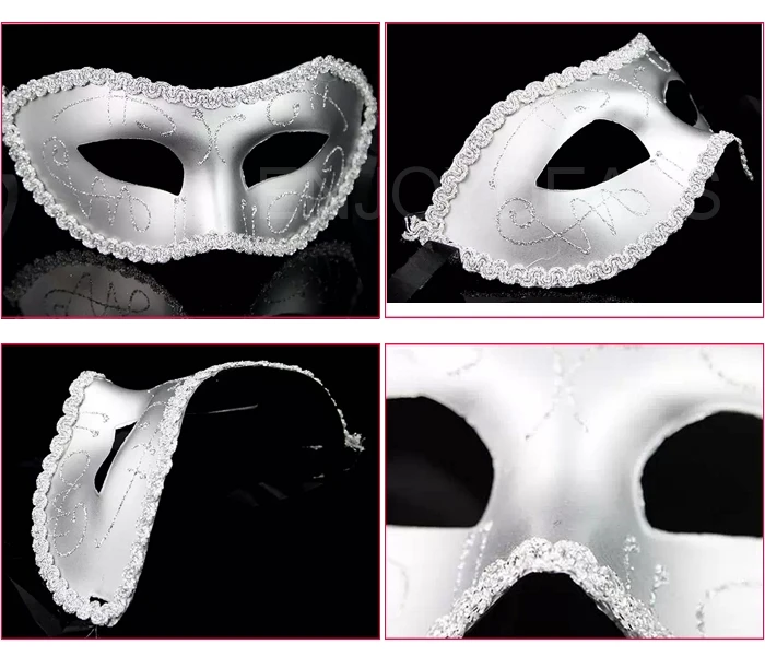 Painted-color Ball Mask Flat Nightclub Dance Party Mask Lace Side Mask for Entertainment Party Masquerade Party Mask