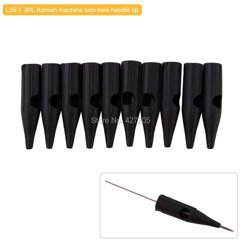 100pcs/lot 3RL Disposable Black Permanent Makeup Needle Plastic Nozzle Tips for Korean Eyebrow Tattoo Machine