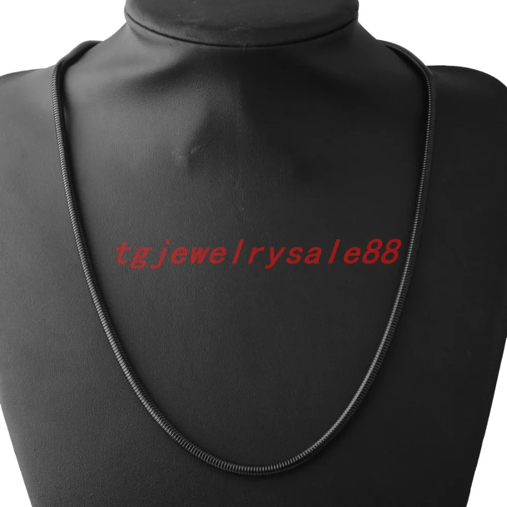 4.2mm Wide Classic Black Color Stainless Steel Snake Herringbone Chain Necklace Choker Charm Women Men Neck Chic Jewelry