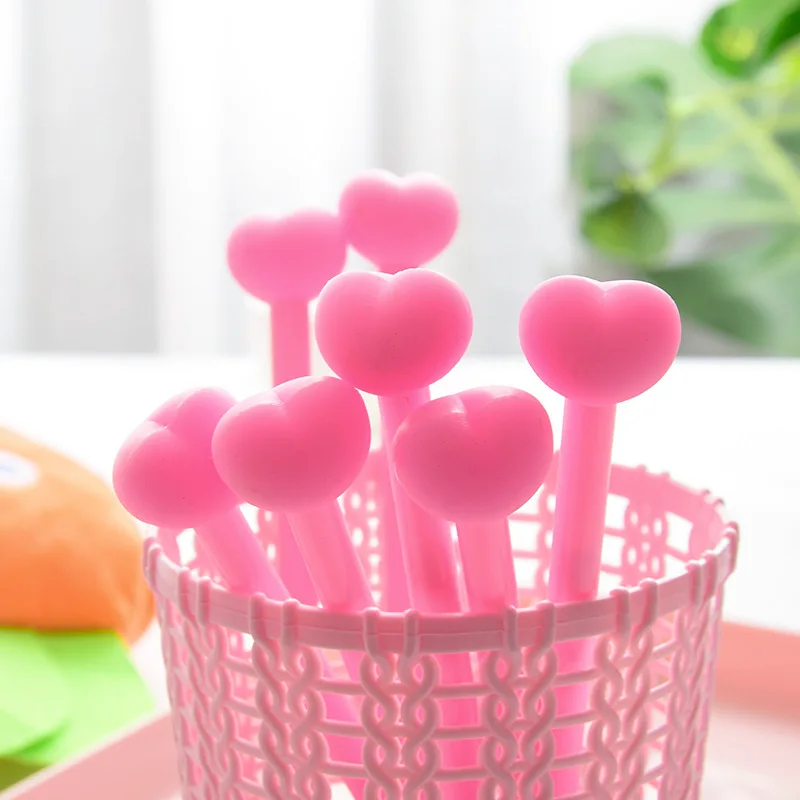 24 Pcs Cute Soft Sister Signature Pen Pink Love Neutral Creative Girl Heart Students Test Writing Pen  Kawaii School Supplies