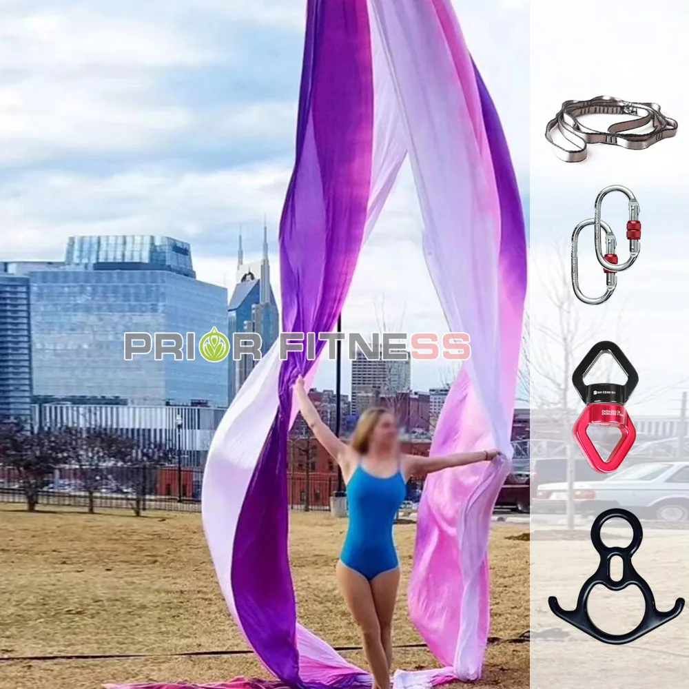 

Aerial Silk Yoga Set, Colorful Flying Nylon Straps, Ombre Sling Kit, Aerial Straps, Antigravity, Nylon Swing, 10Yards, 9.2m