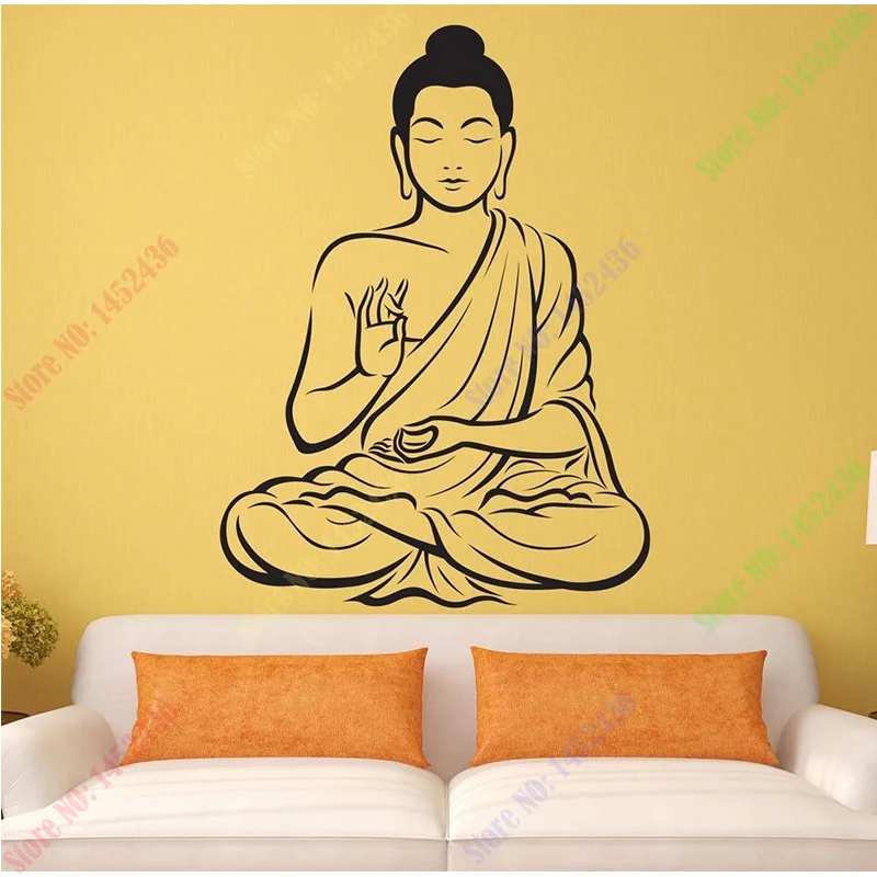 

Vinyl Wall sticker Buddha Yoga God Om Wall Decal Meditating Buddha India Asian Spiritual Awakened One home decor