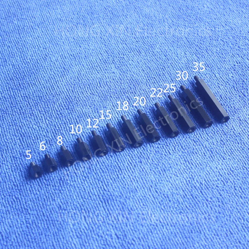 M3*5+6 Black Nylon Standoff Spacer Standard M3 Male-Female 5mm Standoff Kit Repair Set  100pcs