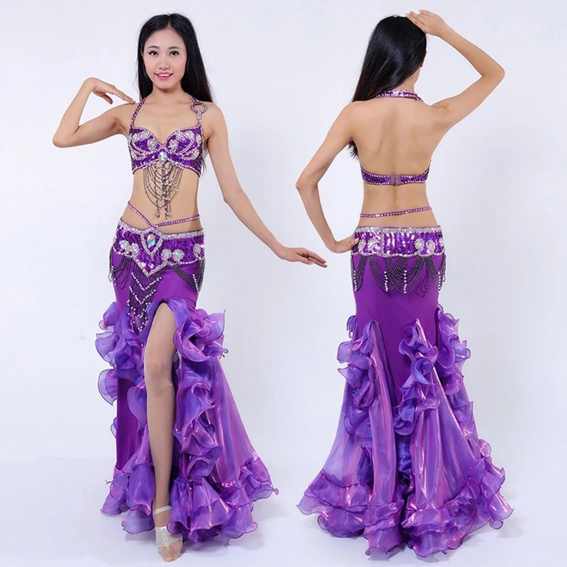 New Oriental Dance Costumes Sexy Egyptian Tribal Belly Dance Outfits Set Dresses for women dancers girls 8 colors 3pcs-2pcs