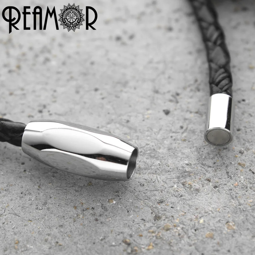 REAMOR 316l Stainless Steel Inner Size 4mm Magnetic Clasps For Jewelry Making Leather Bracelet Metal Connectors Accessories