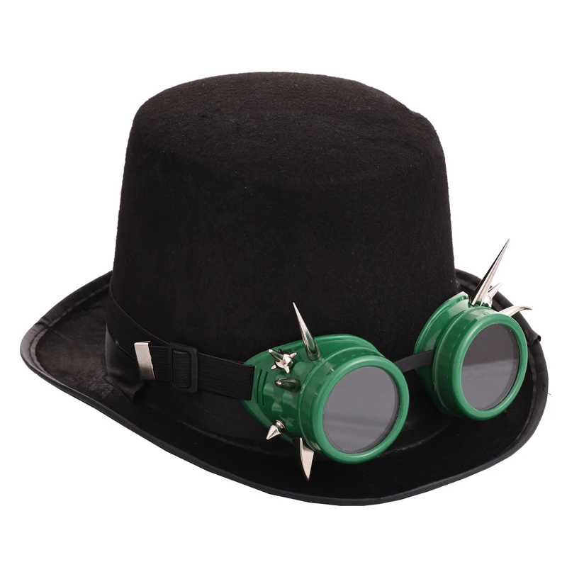 

Vintage Retro Women Men Steampunk Hat Rivet Goggles Top Hats Gothic Cosplay Hats