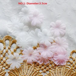 40 pz/lotto Rosa Off bianco patch organza di applique del merletto abito Da Sposa in tessuto FAI DA TE dei capelli della sposa velo vestiti decorazione di fiori