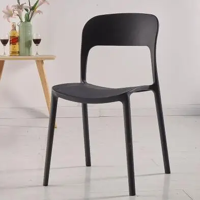 

Simple modern dining chair fashion casual creative backrest plastic home cafe balcony outdoor desk chair.