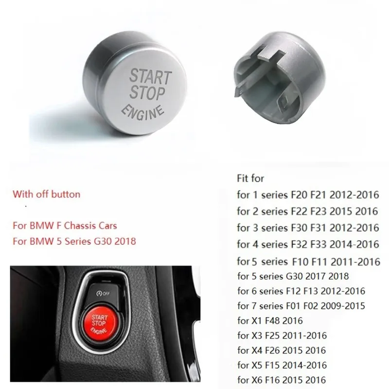 Car Silver Engine Start Stop Switch Button Replace Cover For BMW 1 3 5 7 F01 F20 F30 G30 X1 X3 X4 X5 X6 F15 F25 F26 F48