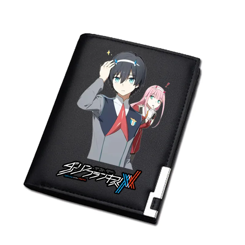 DARLING in the FRANXX Women Long Coin Purse Pu Leather Short Wallet ZERO TWO ID Card Holder Cartoon Money Bag Girls Carteira