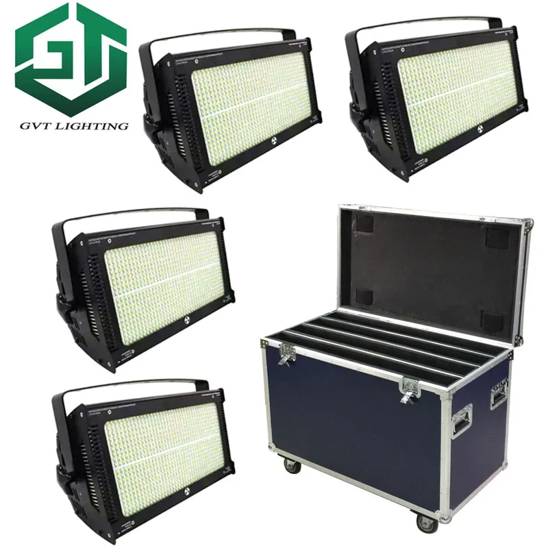 With flightcase packing 4pcs/lot 1000W Stage Led Strobe Light 800PCS SMD 5050 Led Lamp White Color Bright Stage Effect Lights