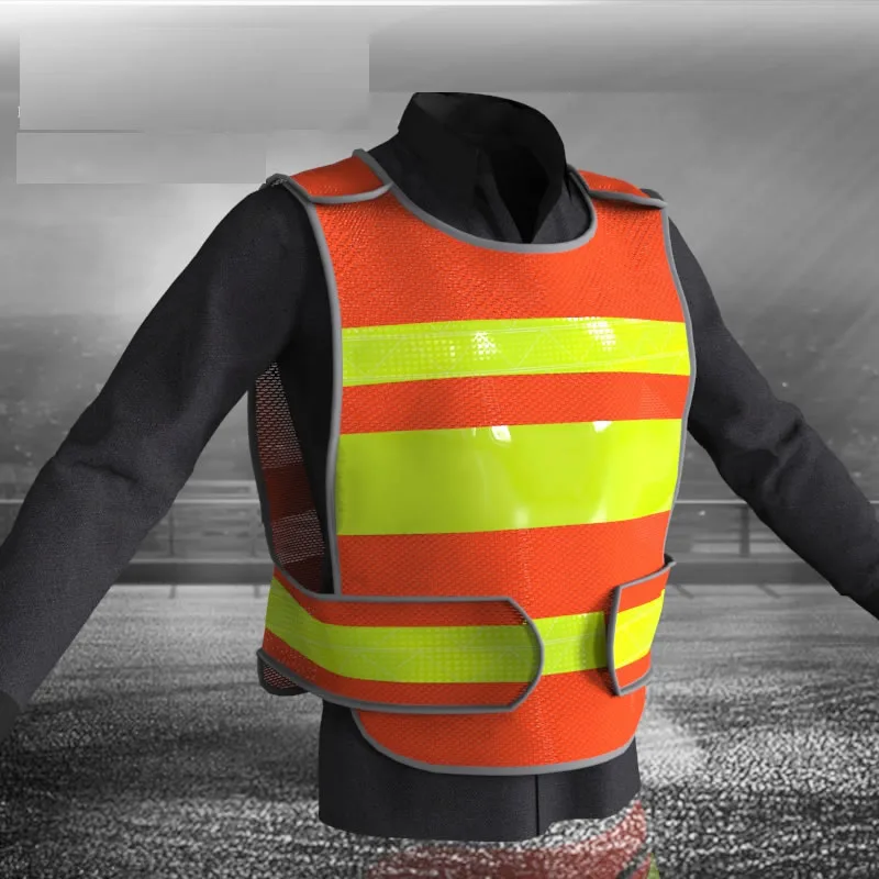 Fluorescent Yellow Vest with Free Printing Logo Safety Vest Reflective Customize Support Customization