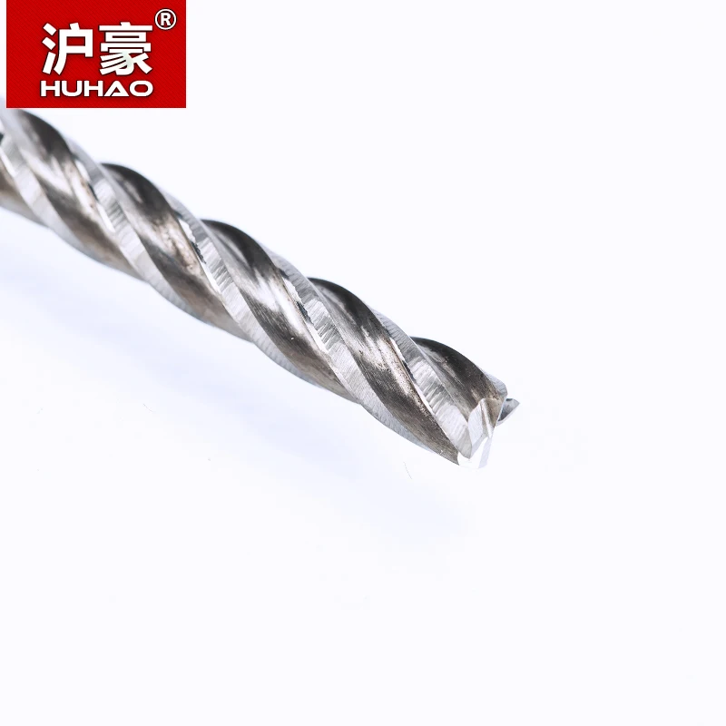 HUHAO 1PC 4mm 4 Flute Spiral End Mill straight shank milling cutter CNC Router Bits For Wood Tungsten Carbide Milling route tool