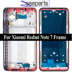 Xiaomi Redmi 용 블랙/블루/레드 Note 7 하우징 중간 프레임 베젤 중간 교체 부품 Redmi Note 7 Pro Middle Frame