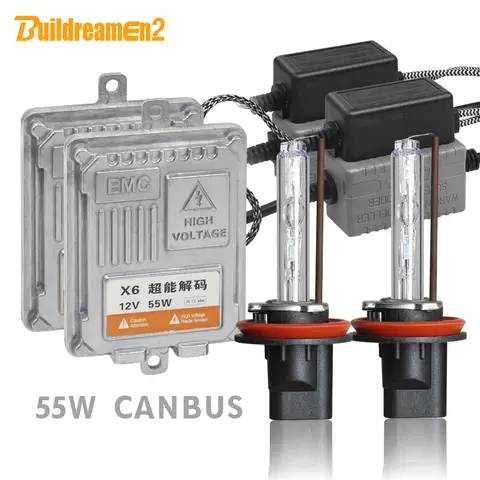 Buildreamen2 H1 H7 Canbus Xenon Light HID KIT AC Ballast Lamp 55W H11 H3 9005 9006 9012 3000K-8000K 12V No Error Car Headlight